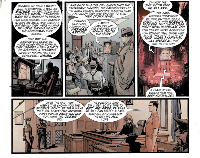 Illustration for article titled In Batman: White Knight, the Joker's Plan to Save Gotham Begins With a Modest Proposal to Harley